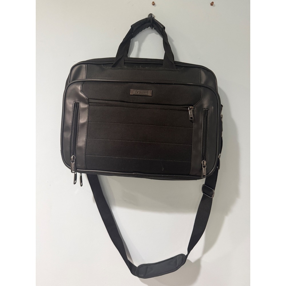 Kenneth Cole Reaction EZ-Scan Laptop Messenger Bag Black Briefcase Large Tech